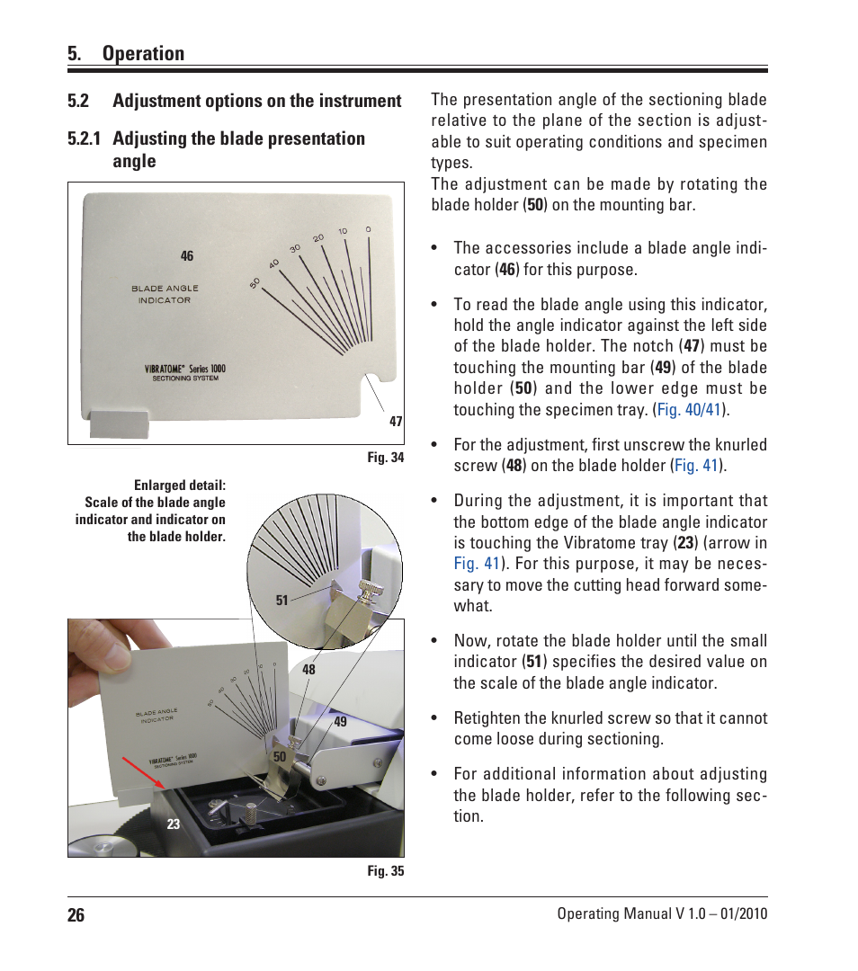 Operation | Leica Biosystems VT1000 P User Manual | Page 26 / 48