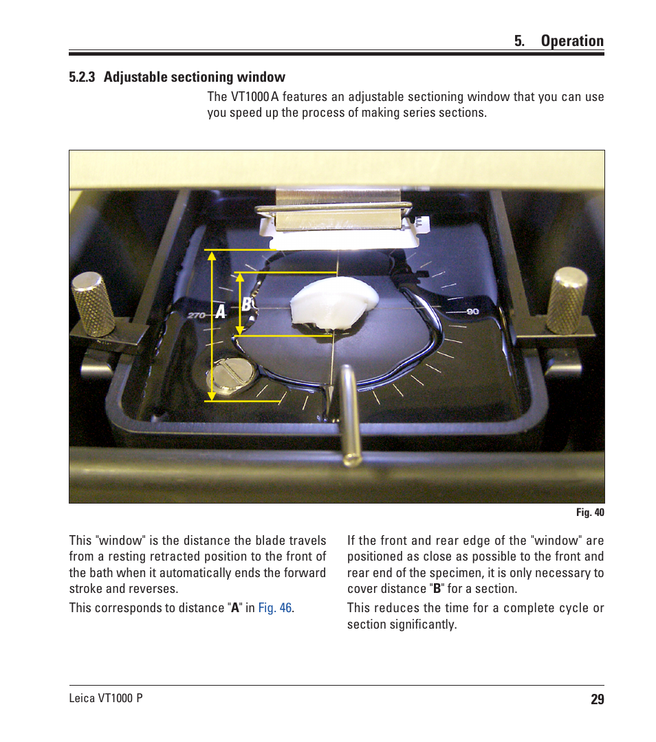 Operation | Leica Biosystems VT1000 P User Manual | Page 29 / 48