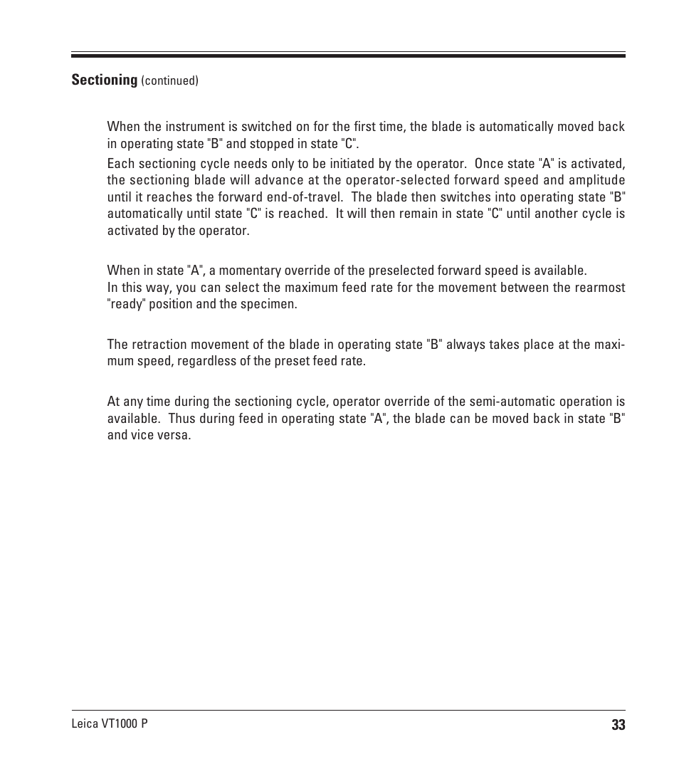 Leica Biosystems VT1000 P User Manual | Page 33 / 48