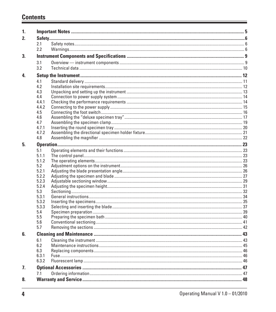 Leica Biosystems VT1000 P User Manual | Page 4 / 48