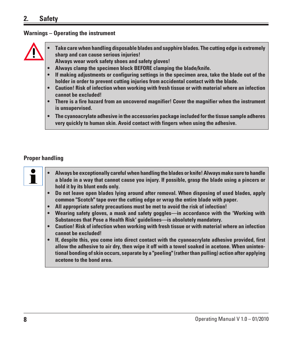 Safety | Leica Biosystems VT1000 P User Manual | Page 8 / 48