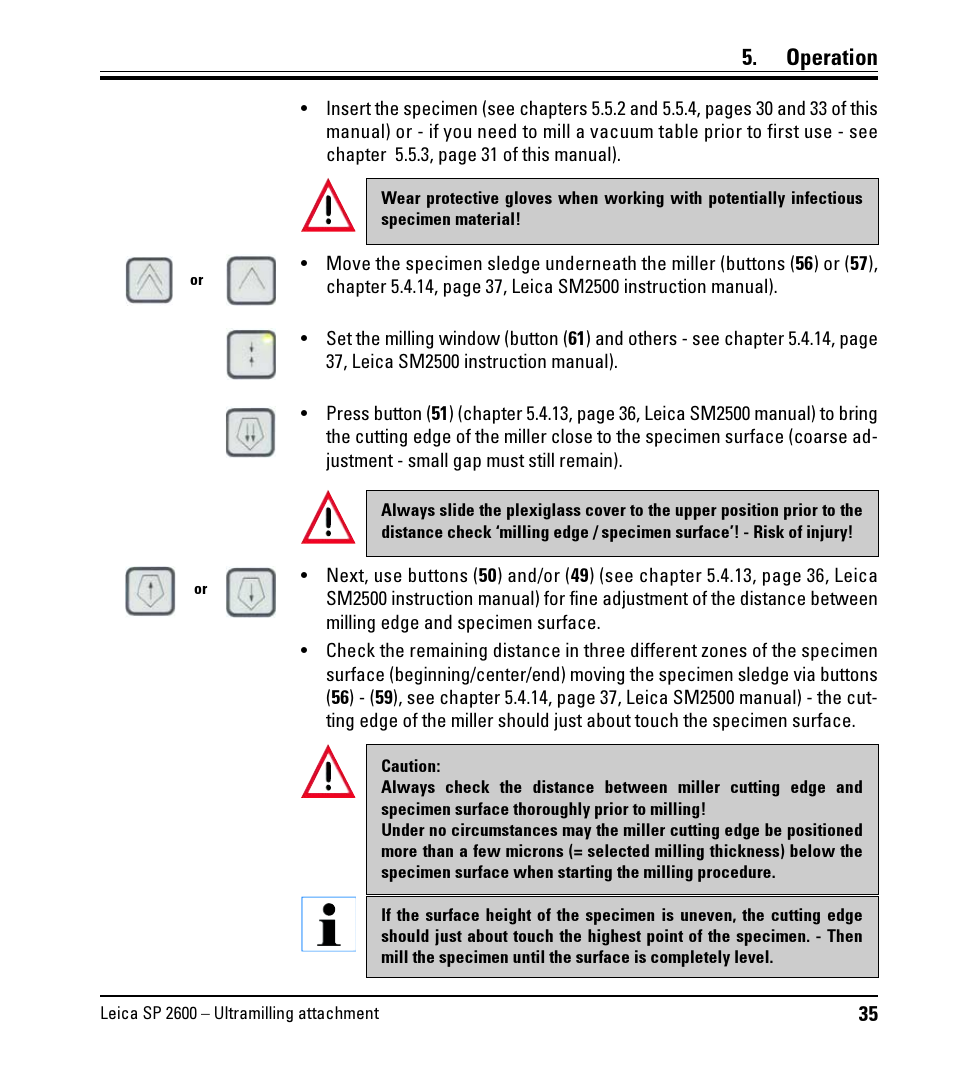 Operation | Leica Biosystems SP2600 User Manual | Page 35 / 51