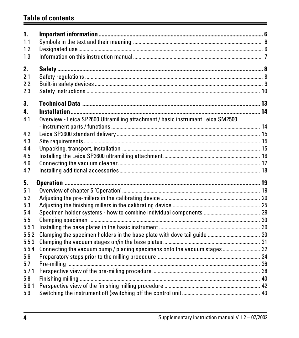 Leica Biosystems SP2600 User Manual | Page 4 / 51