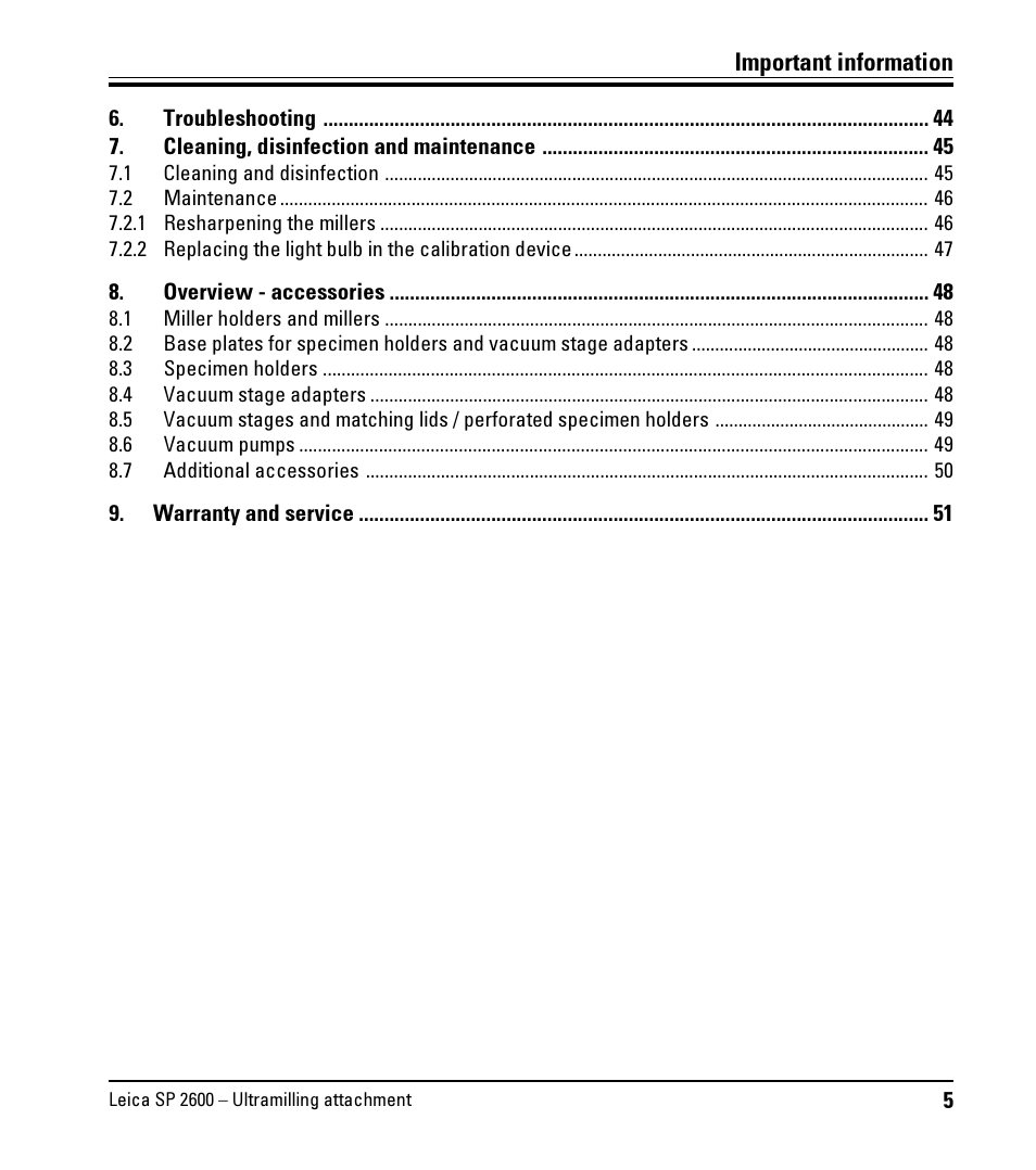 Leica Biosystems SP2600 User Manual | Page 5 / 51