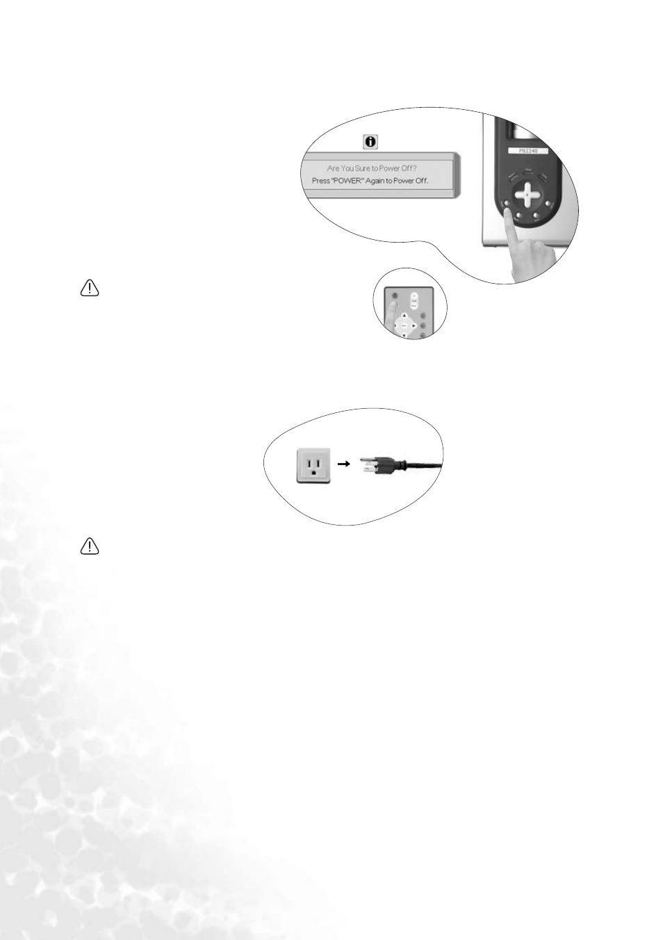 Shutdown | BenQ PB2240 User Manual | Page 22 / 46