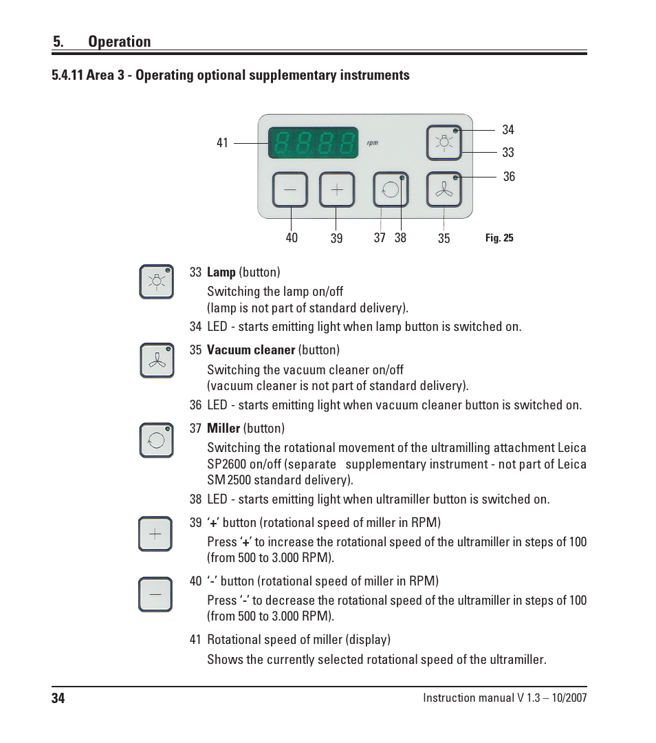 Operation | Leica Biosystems SM2500 User Manual | Page 34 / 76