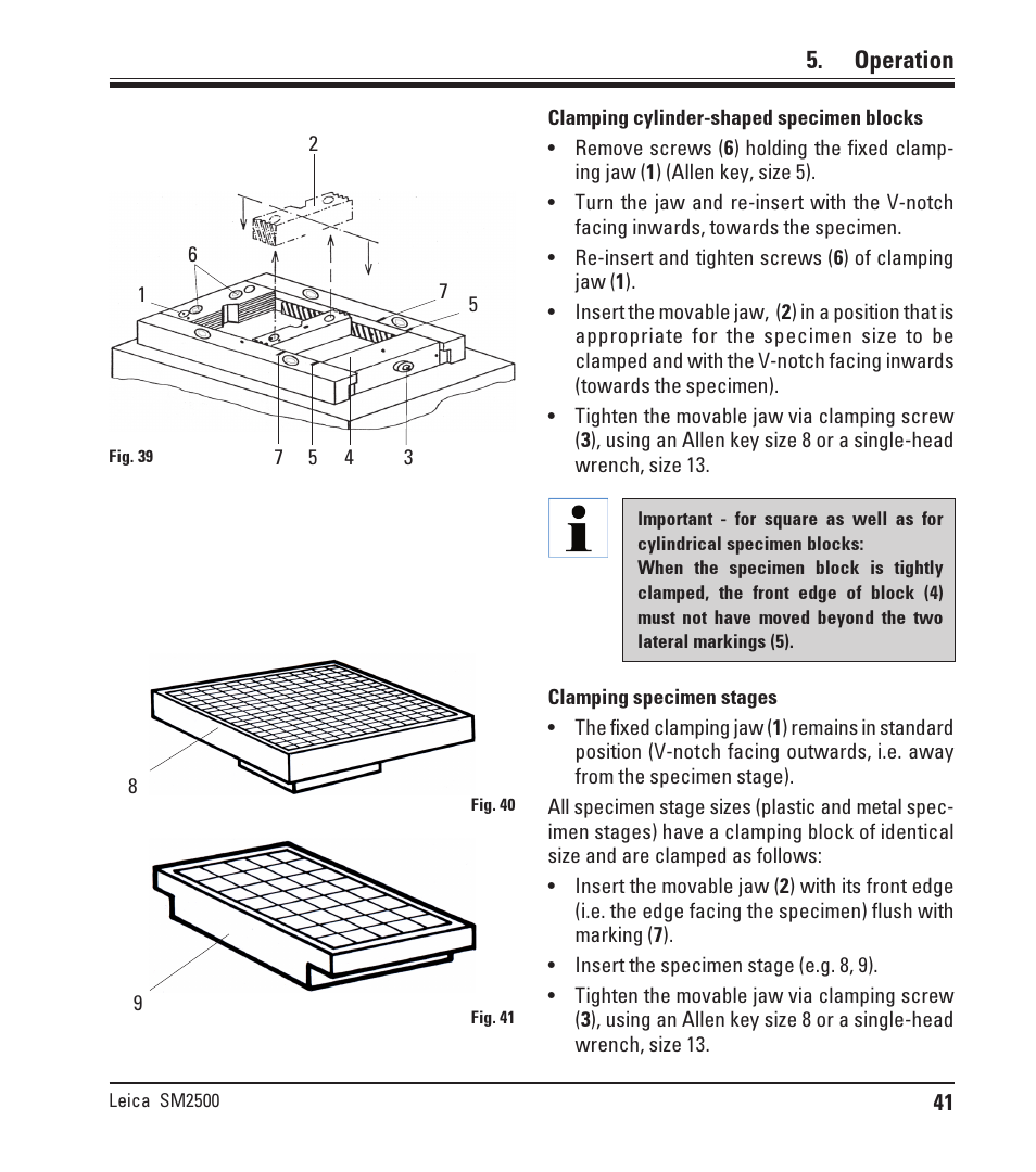 Operation | Leica Biosystems SM2500 User Manual | Page 41 / 76