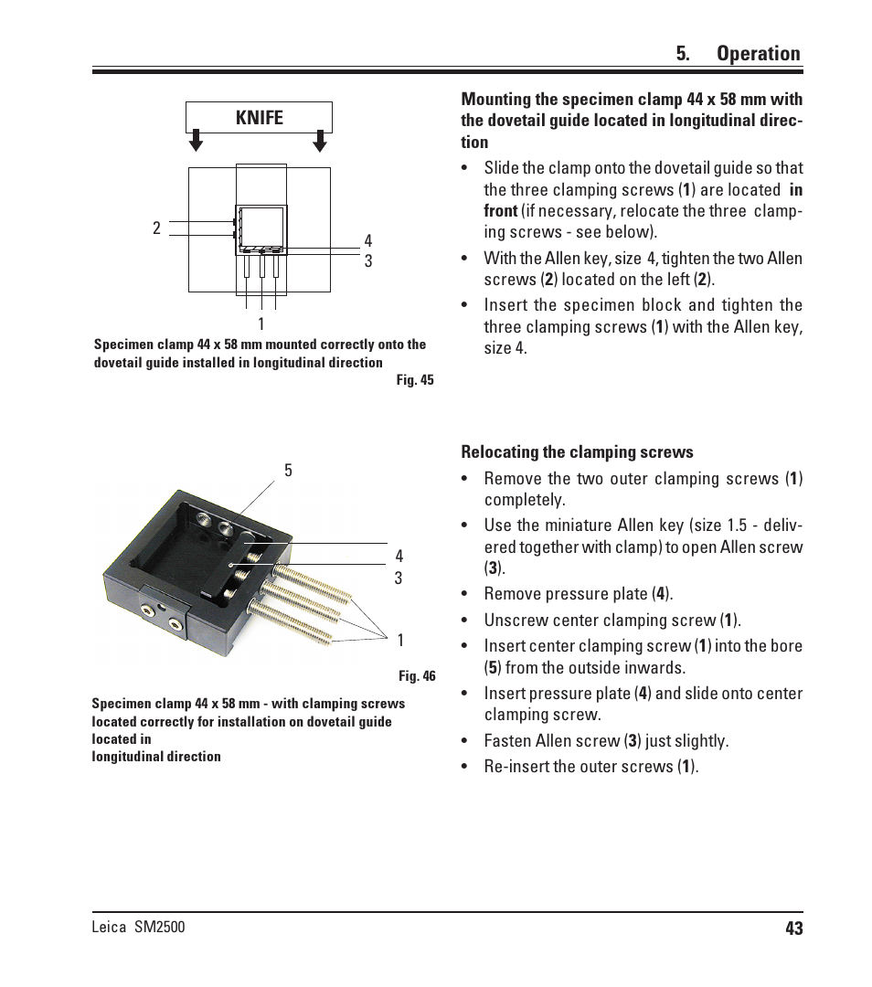 Operation | Leica Biosystems SM2500 User Manual | Page 43 / 76