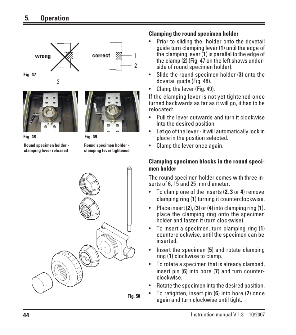 Operation | Leica Biosystems SM2500 User Manual | Page 44 / 76