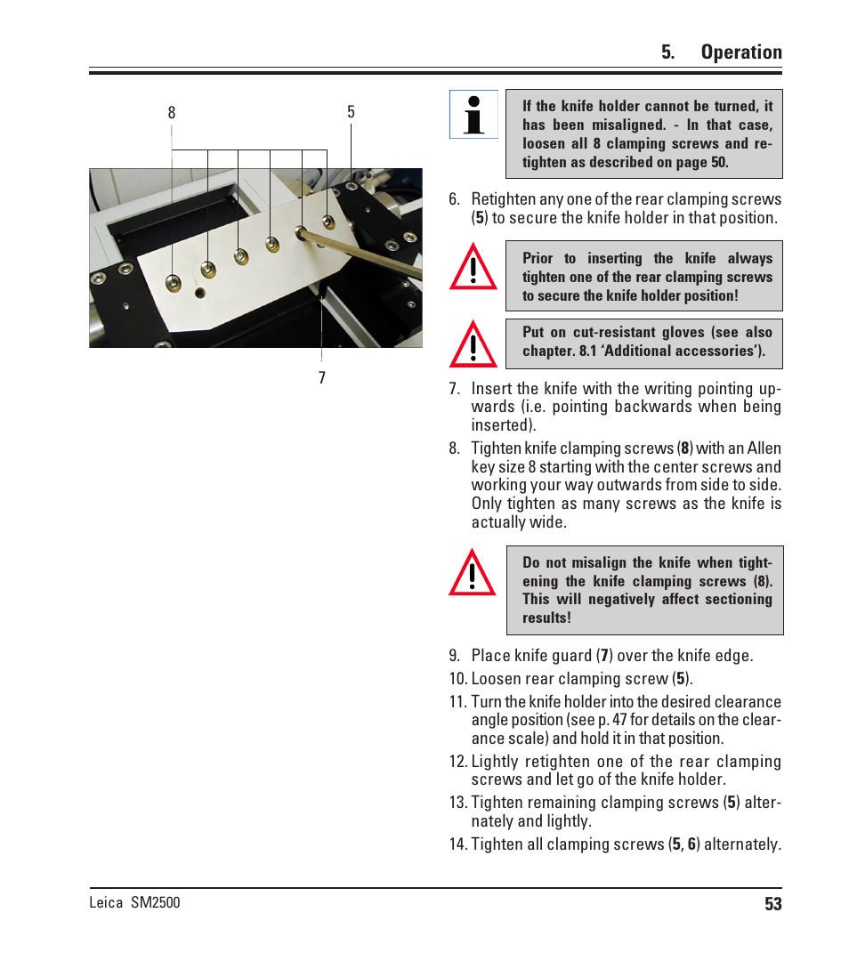 Operation | Leica Biosystems SM2500 User Manual | Page 53 / 76