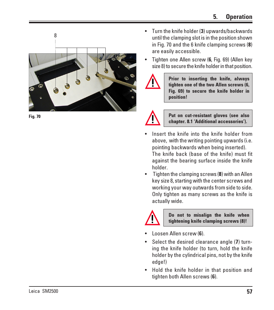 Operation | Leica Biosystems SM2500 User Manual | Page 57 / 76