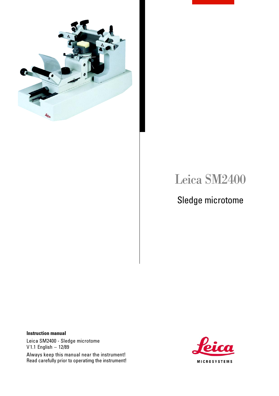 Leica Biosystems SM2400 User Manual | 8 pages