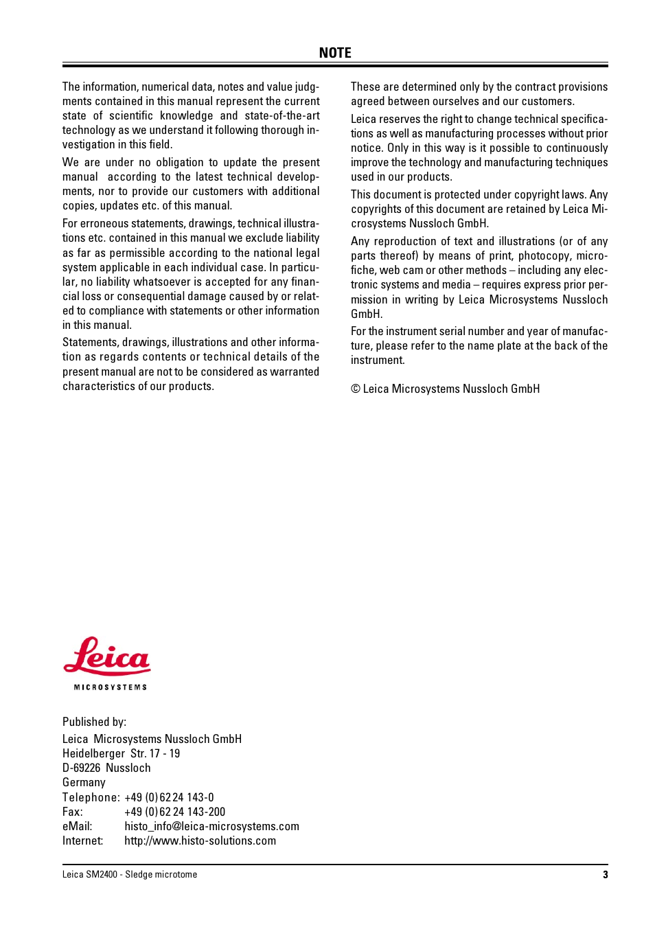 Leica Biosystems SM2400 User Manual | Page 3 / 8