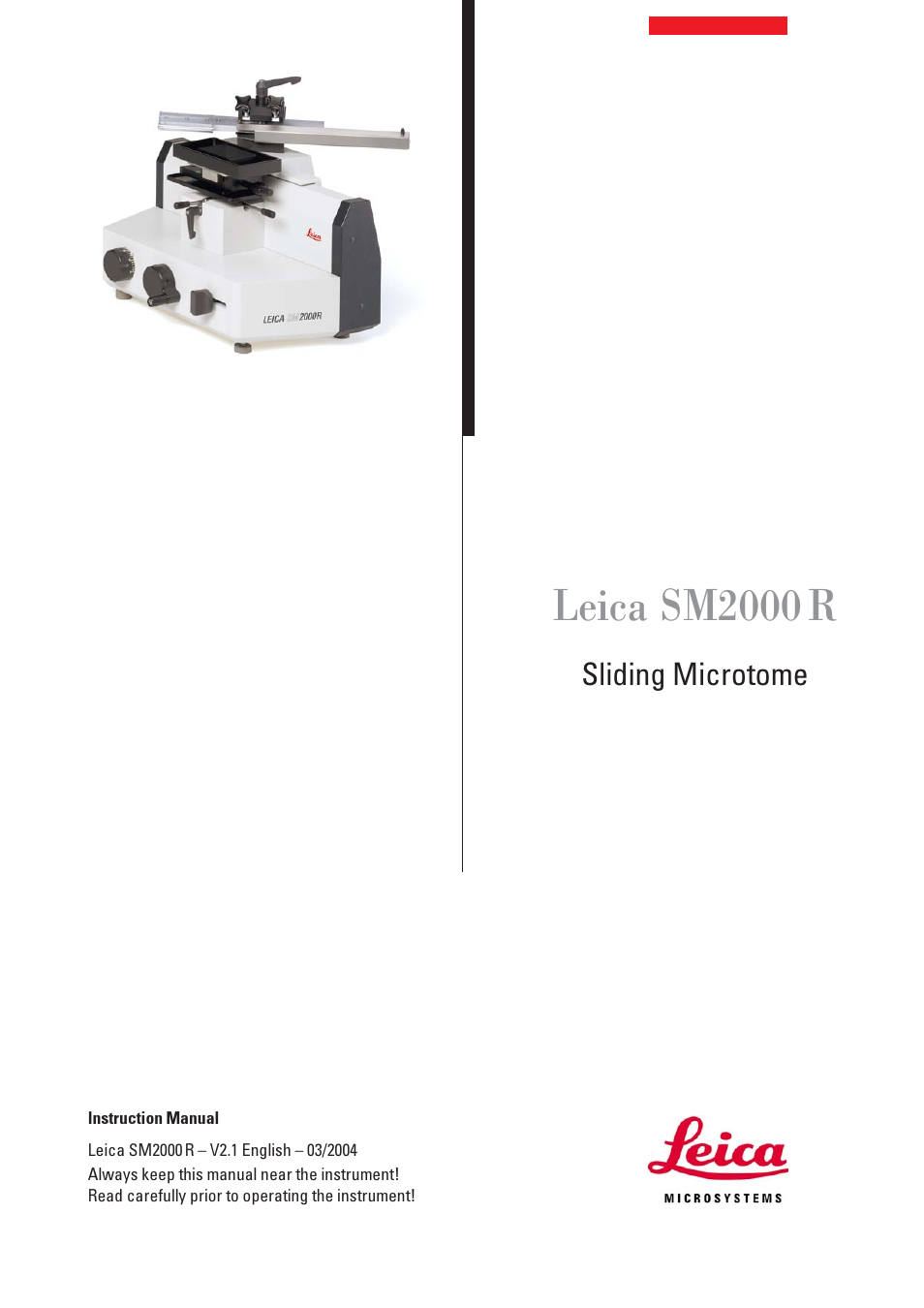 Leica Biosystems SM2000R User Manual | 22 pages