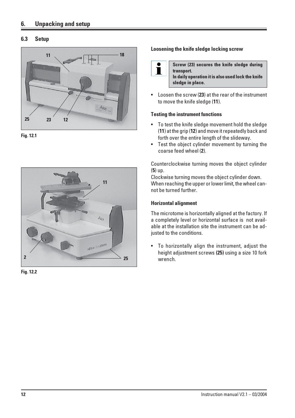 3 setup, Setup | Leica Biosystems SM2000R User Manual | Page 12 / 22