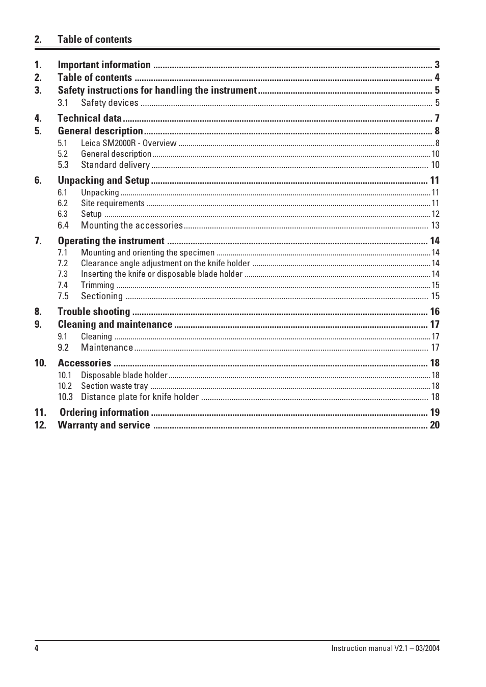 Leica Biosystems SM2000R User Manual | Page 4 / 22