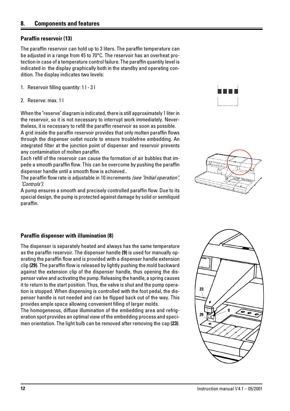 Components and features | Leica Biosystems EG1160 User Manual | Page 12 / 32