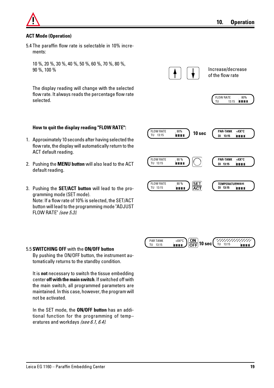 Operation | Leica Biosystems EG1160 User Manual | Page 19 / 32