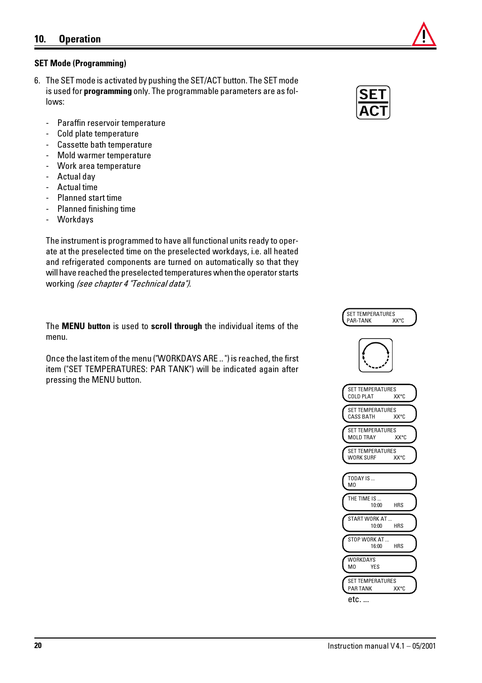 Operation | Leica Biosystems EG1160 User Manual | Page 20 / 32