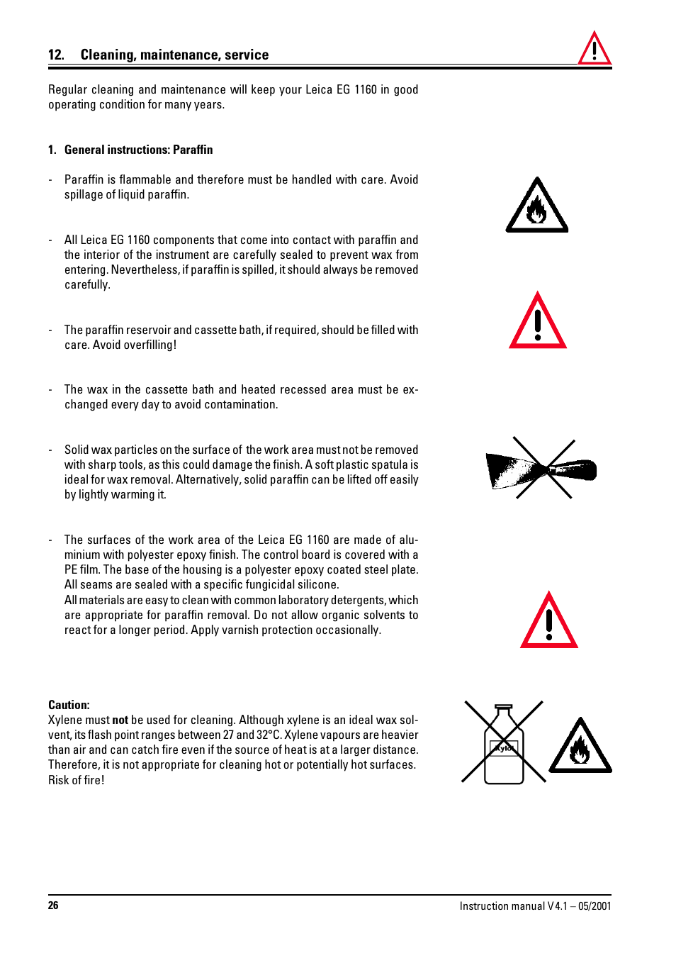 Cleaning, maintenance, service | Leica Biosystems EG1160 User Manual | Page 26 / 32