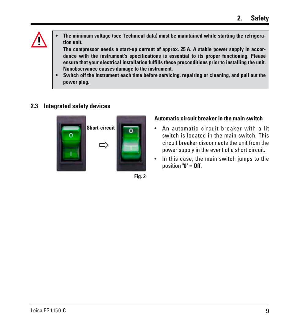 Safety | Leica Biosystems EG1150 C User Manual | Page 9 / 20