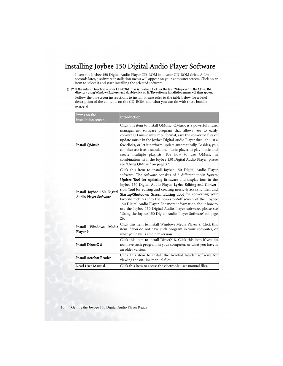 BenQ Joybee 150 User Manual | Page 14 / 48