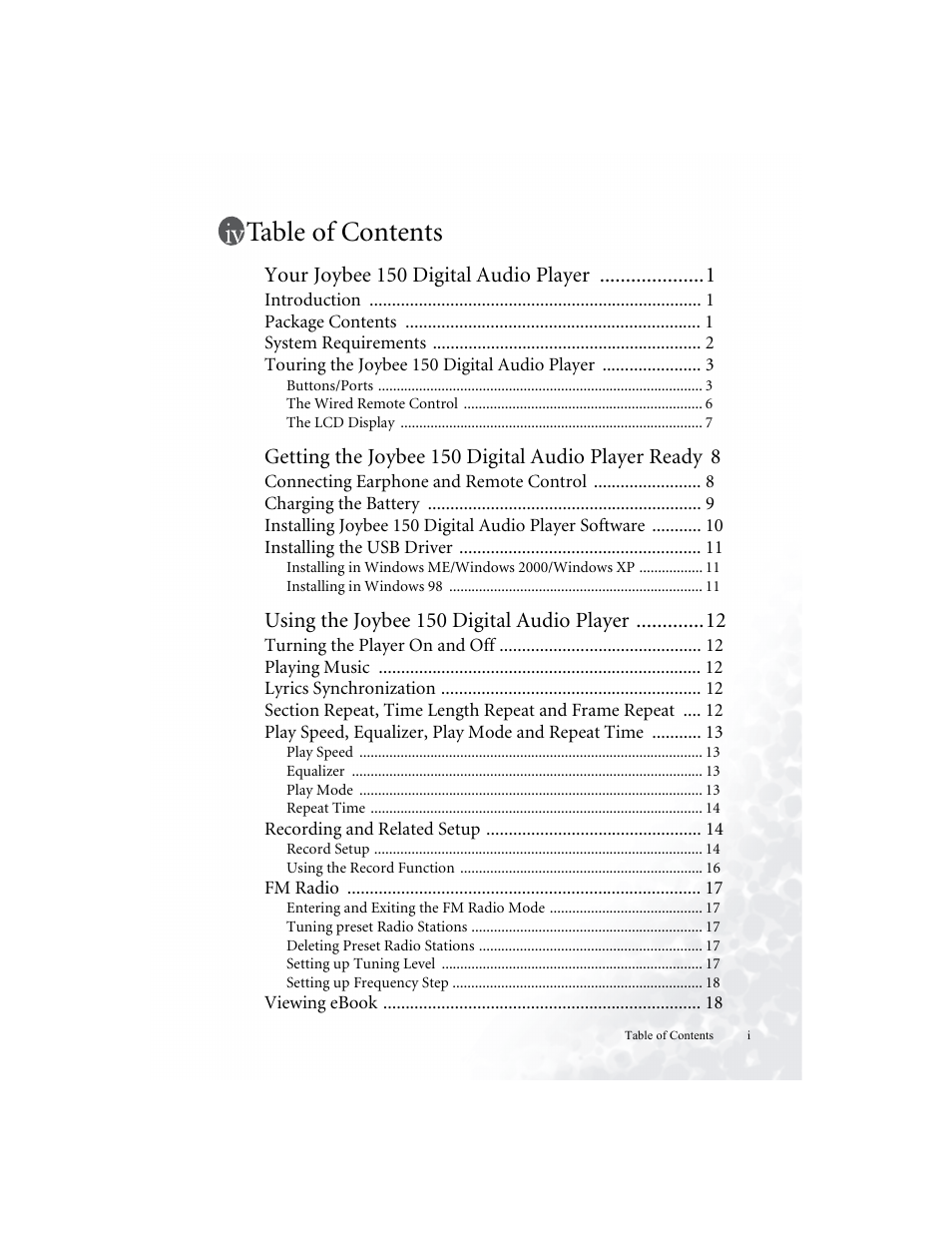 BenQ Joybee 150 User Manual | Page 3 / 48