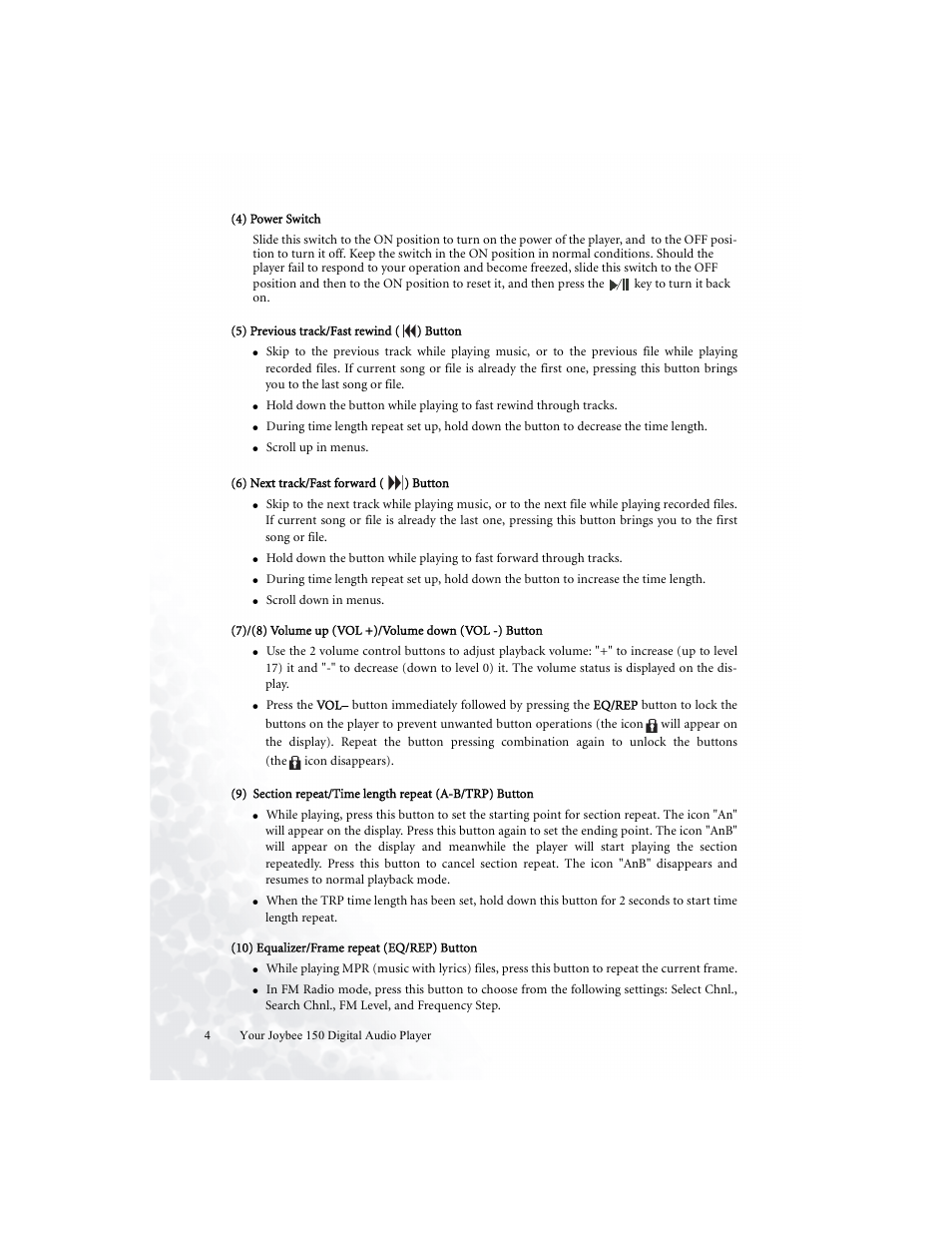 BenQ Joybee 150 User Manual | Page 8 / 48