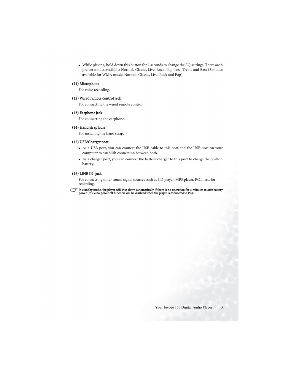BenQ Joybee 150 User Manual | Page 9 / 48