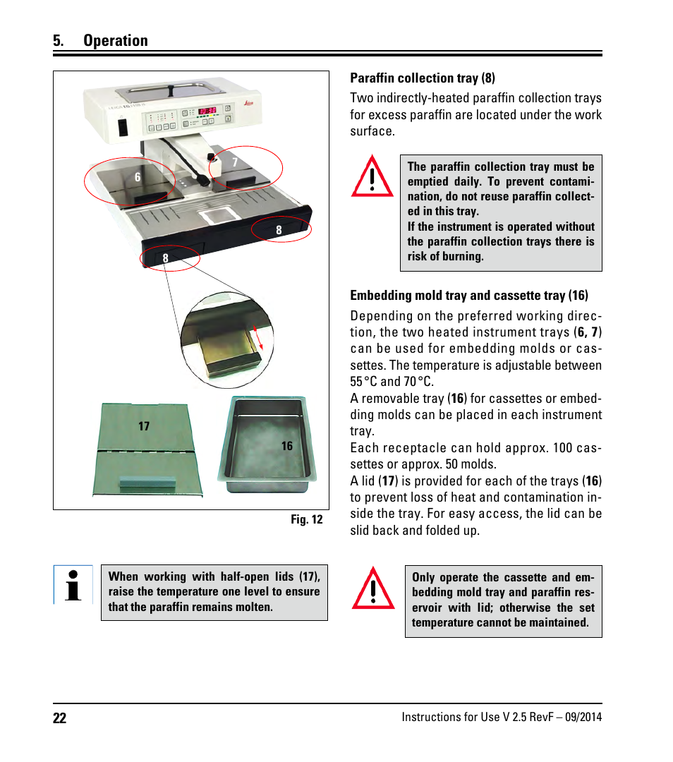 Operation | Leica Biosystems EG1150 H User Manual | Page 22 / 42