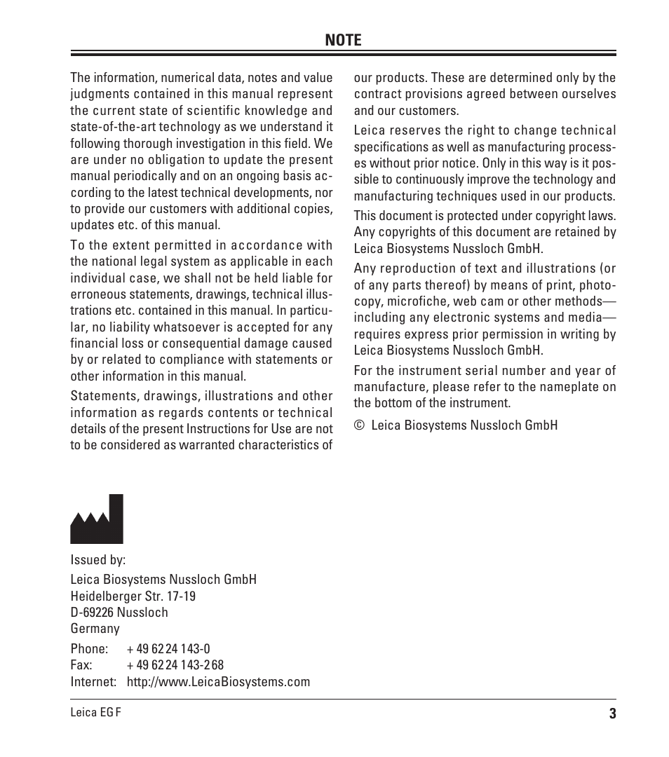 Leica Biosystems EG F User Manual | Page 3 / 18