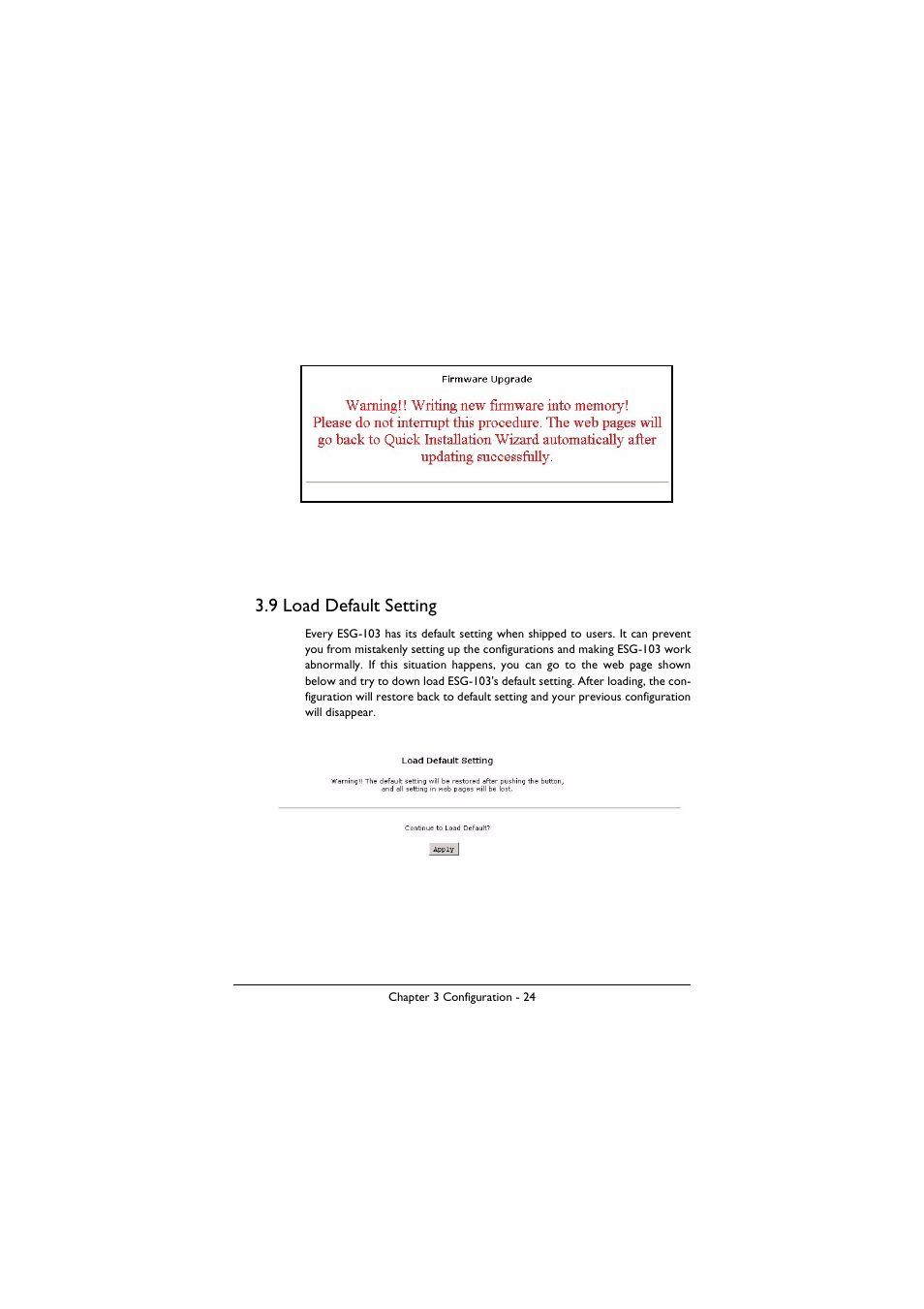 9 load default setting | BenQ ESG-103 User Manual | Page 28 / 36