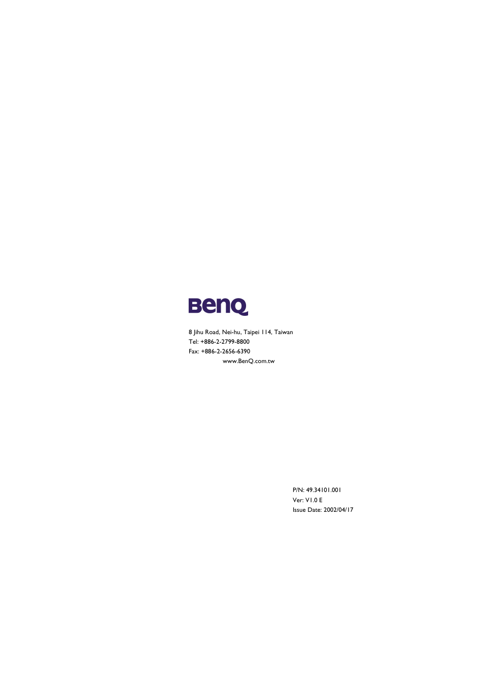 BenQ ESG-103 User Manual | Page 36 / 36