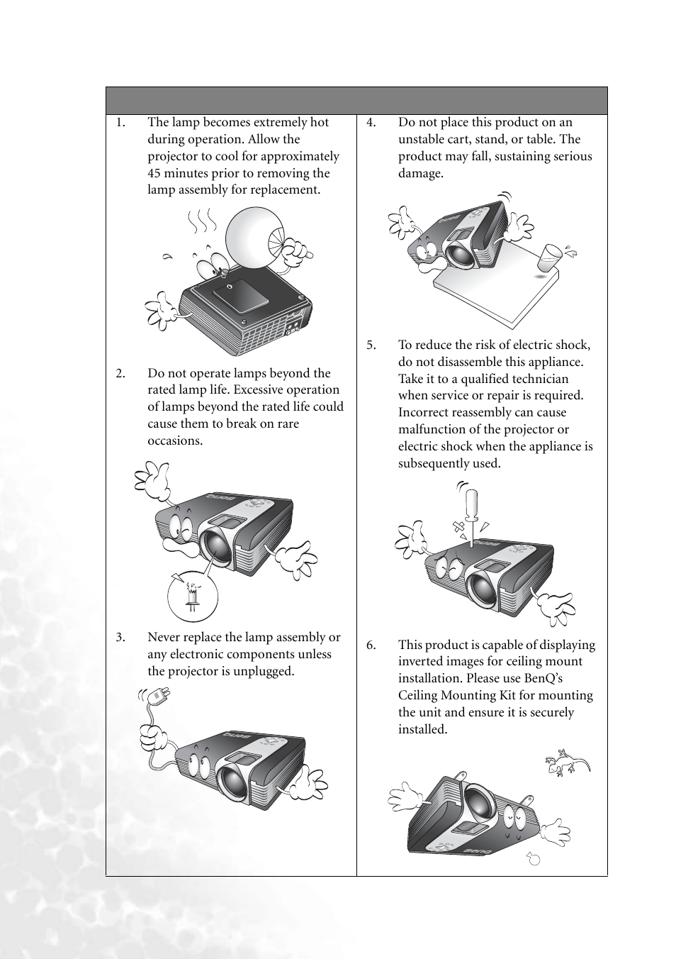 BenQ PB6240 User Manual | Page 6 / 46