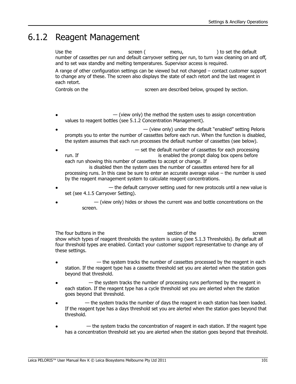 2 reagent management, Reagent management, 2 reagent manage | Ment, 2 reagent, Management), General, Reagent threshold check | Leica Biosystems PELORIS_PELORIS II User Manual | Page 101 / 160