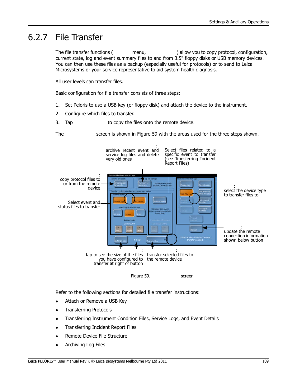 7 file transfer, File transfer | Leica Biosystems PELORIS_PELORIS II User Manual | Page 109 / 160