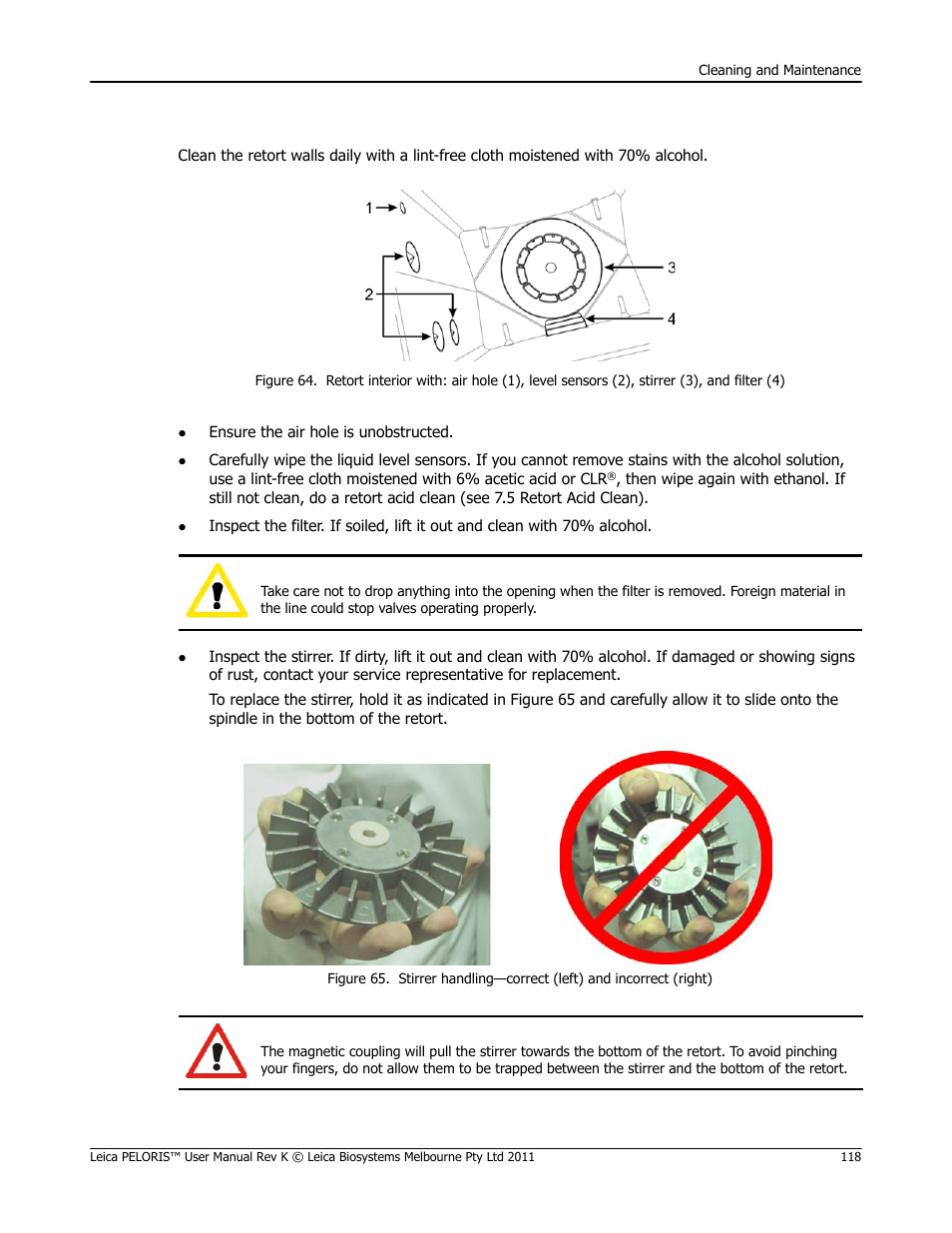 Clean retorts | Leica Biosystems PELORIS_PELORIS II User Manual | Page 118 / 160
