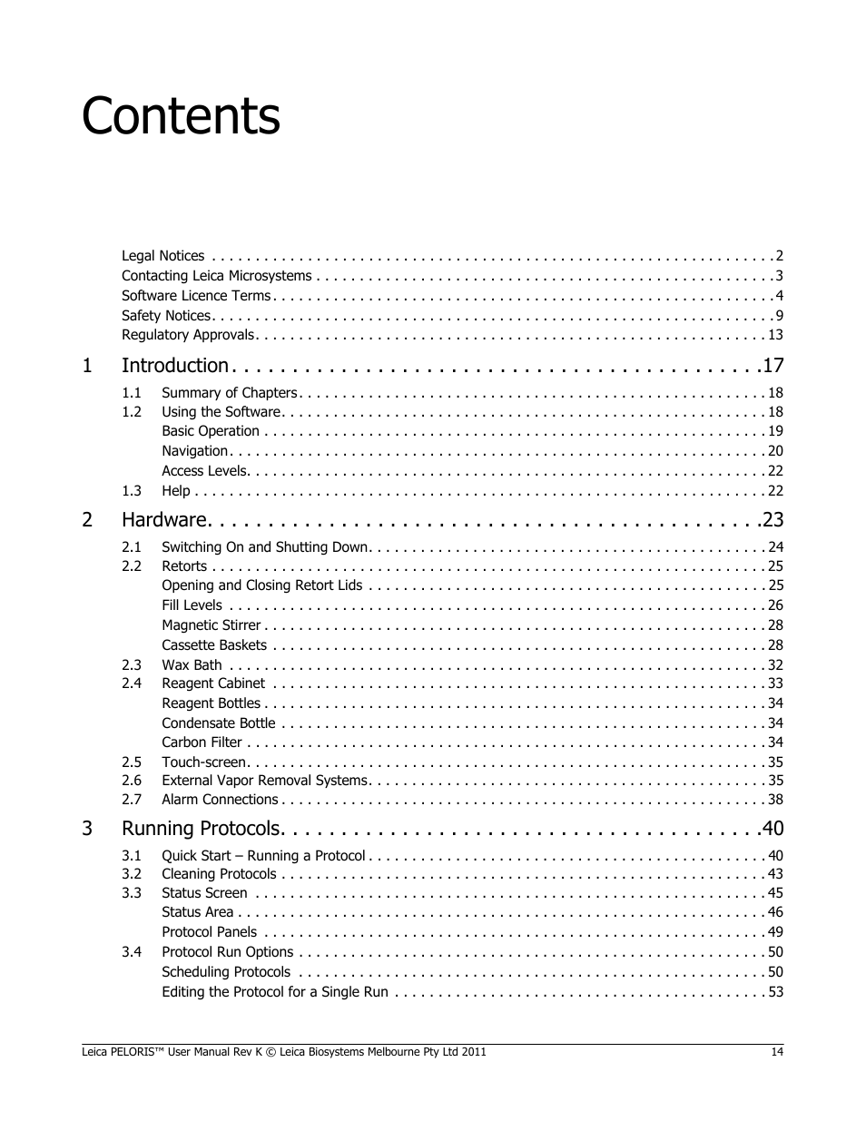 Leica Biosystems PELORIS_PELORIS II User Manual | Page 14 / 160