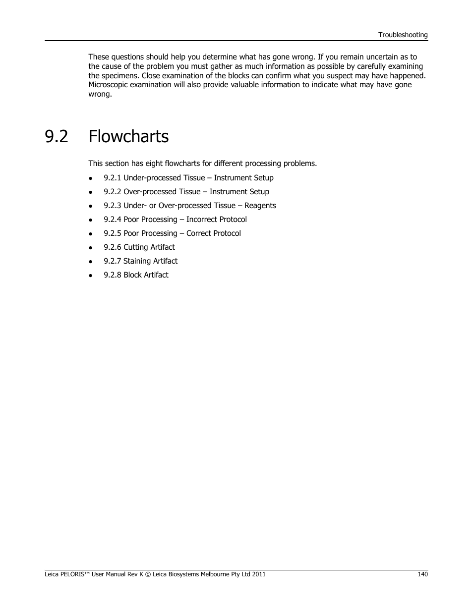 2 flowcharts, Flowcharts | Leica Biosystems PELORIS_PELORIS II User Manual | Page 140 / 160