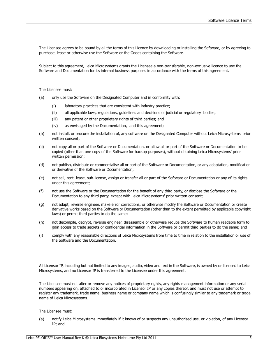 Leica Biosystems PELORIS_PELORIS II User Manual | Page 5 / 160