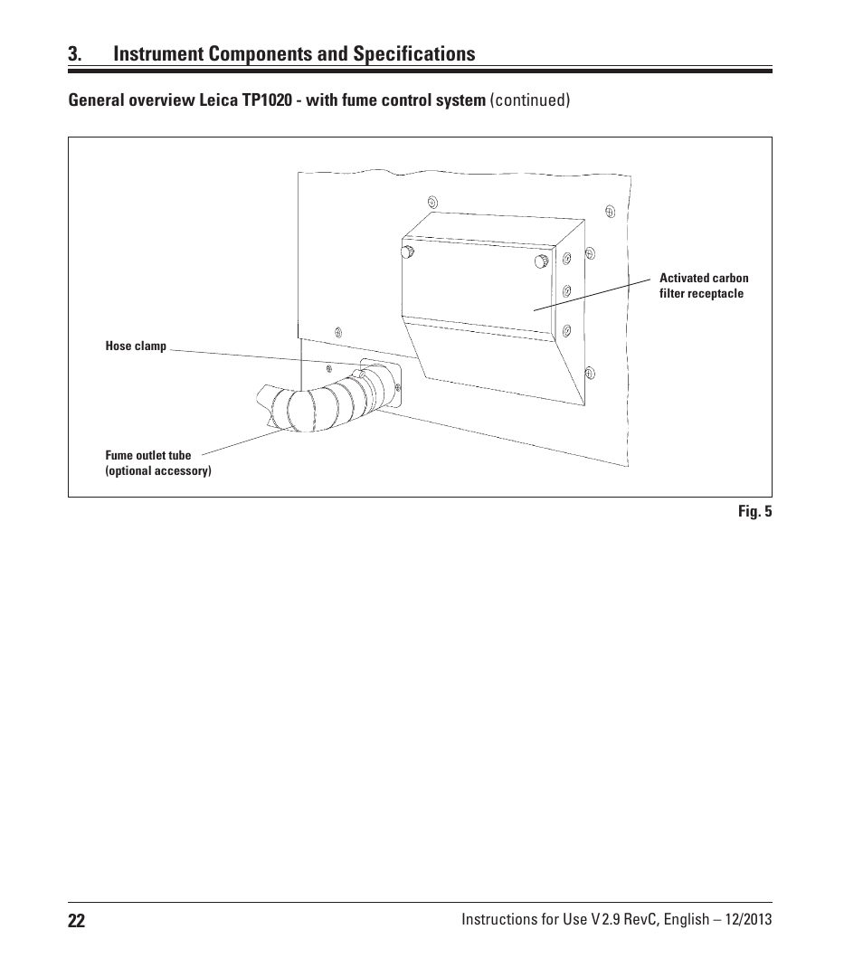 Instrument components and specifications | Leica Biosystems TP1020 User Manual | Page 22 / 102