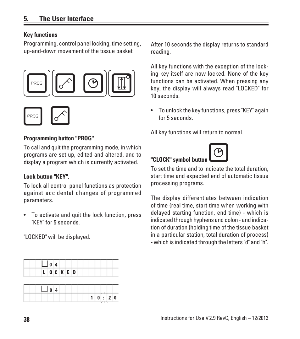 The user interface | Leica Biosystems TP1020 User Manual | Page 38 / 102