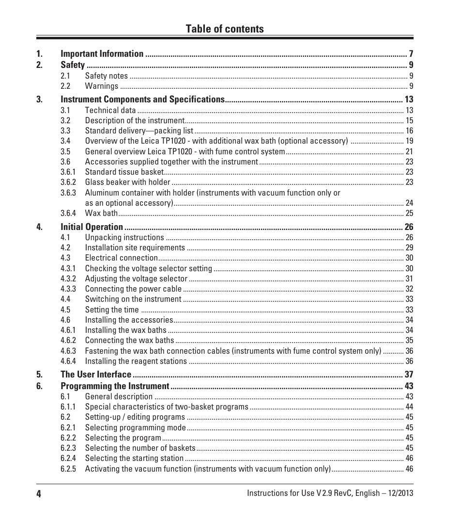 Leica Biosystems TP1020 User Manual | Page 4 / 102