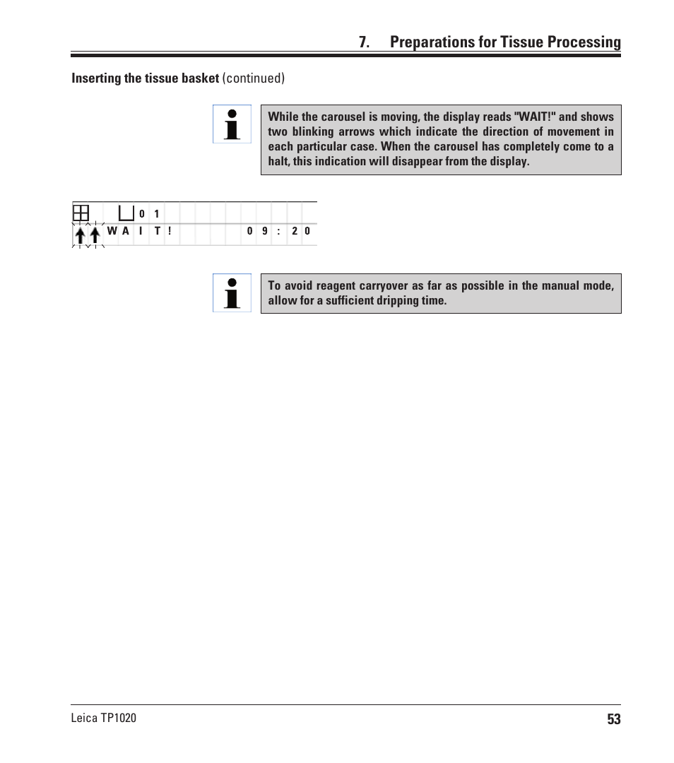 Preparations for tissue processing | Leica Biosystems TP1020 User Manual | Page 53 / 102