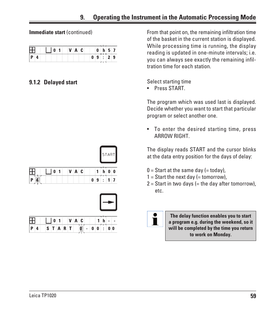 2 delayed start | Leica Biosystems TP1020 User Manual | Page 59 / 102