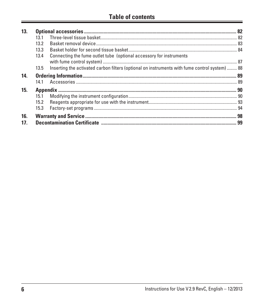 Leica Biosystems TP1020 User Manual | Page 6 / 102