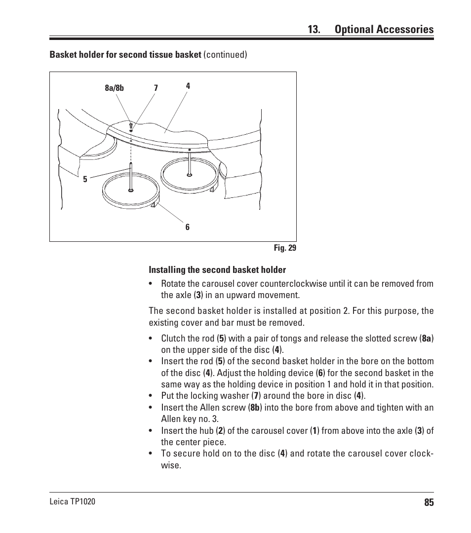 Optional accessories | Leica Biosystems TP1020 User Manual | Page 85 / 102