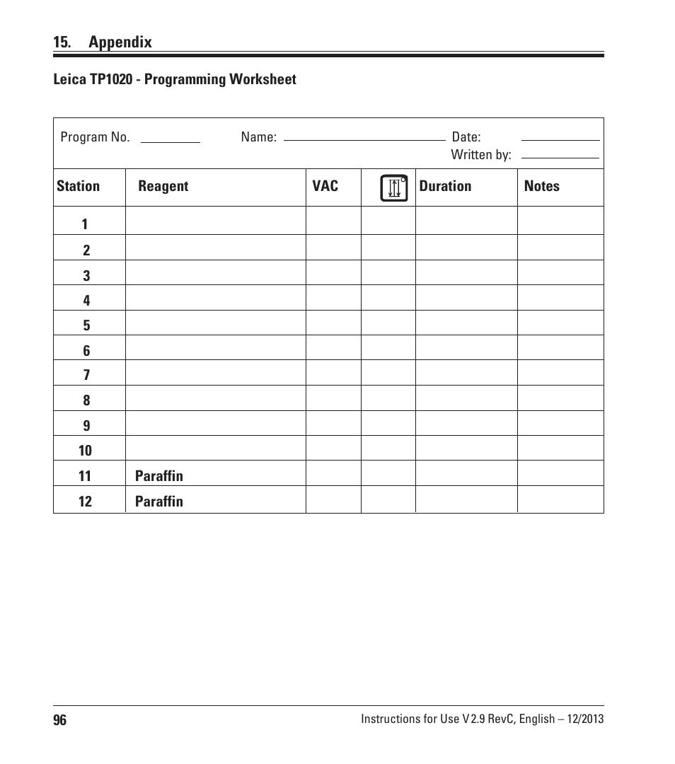 Leica Biosystems TP1020 User Manual | Page 96 / 102