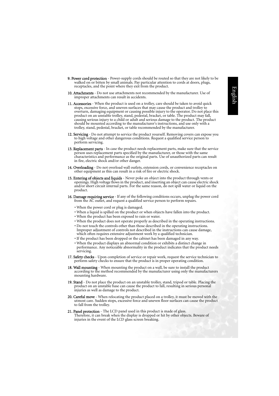 Eng lish | BenQ DV3750 User Manual | Page 3 / 26