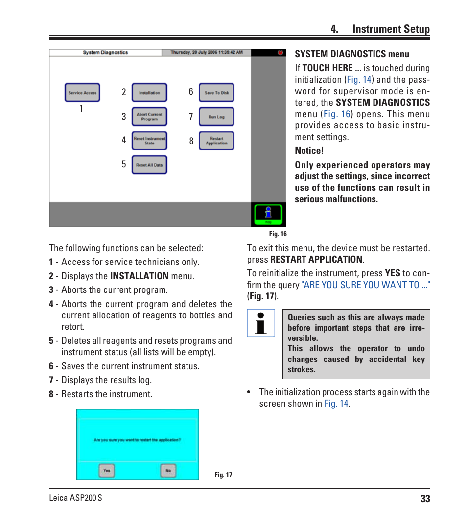 Instrument setup | Leica Biosystems ASP200 S User Manual | Page 33 / 88